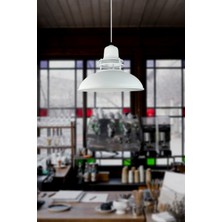 Fener Beyaz Renk Özel Tasarım Modern Salon - Mutfak - Cafe Tekli Sarkıt Avize (Ampulsüz)