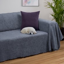 Latuda Home Premium Koltuk Örtüsü 175x350 XLARGE Gramajlı Jakarlı Şönil  Gri | Kanepe Örtüsü |  Kaymaz