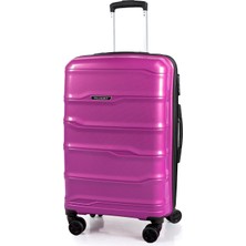 Polo&sky Azra Model Mor Pp Polipropilen Kırılmaz Orta Boy Valiz Bavul