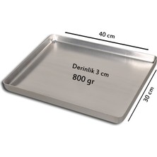BANAZMETAL - 5 Adet - Alüminyum Baklava Tepsisi - 30X40X3 cm - 800 gr