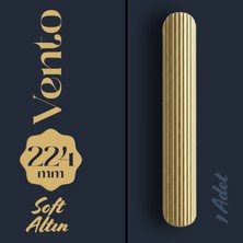 Badem10 Vento Soft Altın Çizgili Kulp 224 mm Metal Dolap Gardırop Mutfak Banyo Kulbu Modern Tasarım