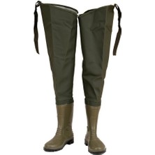 Kasık Çizme S1 Güvenlik Standardına Sahip Yeşil PVC Malzeme ile Su Geçirmez Avcı Bahçıvan Ayakkabısı