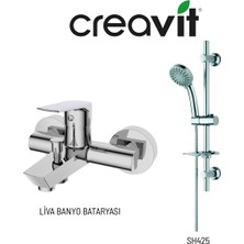 Creavit Liva Banyo Bataryası LV2500 ve Sürgülü El Duş Seti SH425 Krom Pirinç Malzeme ile Şık Tasarım