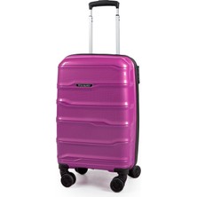Polo&sky Azra Model Mor Pp Polipropilen Kırılmaz Kabin Boy Valiz Bavul