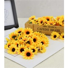 PremiumPort 98 Adet Yapay Lüx Papatya Kafası, Dekoratif Ayçiçeği ve Yıldız Yapraklar