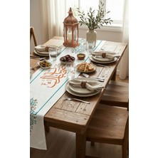 Cango Home Mavi Turuncu Motifli Ramazan Temalı Dijital Baskılı Runner 4KMBS332-RN