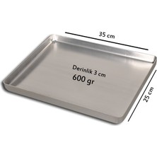 BANAZMETAL - 5 Adet - Alüminyum Baklava Tepsisi - 25X35X3 cm - 600 gr