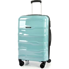 Polo&sky Azra Model Mint Yeşili Pp Polipropilen Kırılmaz Orta Boy Valiz Bavul