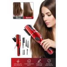 Dempower Kablosuz Şarjlı Saç Kırık Alma Makinesi Kırmızı Renk