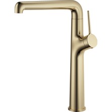 Creavit Flow Brush Gold Eviye Bataryası 196 mm Yükseklikte Pirinç Malzemeden Tezgah Üstü Montaj FL8500BG
