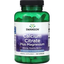 Swanson Calcium Citrate (Özelsporcugıdaları) Plus Magnesium, 150 Capsul.usa.25.