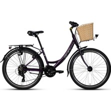 Carraro Jasmıne Kadın Şehir Bisikleti 380H V 26 Jant 21 Vites Mor Açık Gri