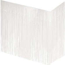 Partici Beyaz Püsküllü Masa Eteği