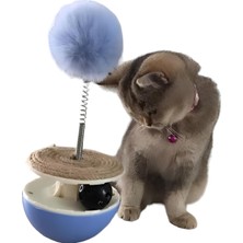 Hype Store ® 5 Özellikli Interaktif Xl Kedi Oyuncağı Hacıyatmaz Tüylü Peluş Tırmalama Ipi Zilli Top
