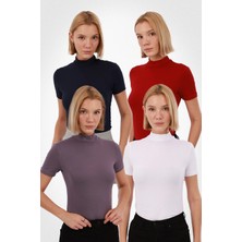 Yade Fashion Kadın Kısa Kol Bluz 4’lü Set