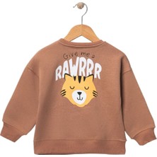 Mini Moda House Kaplan Rawrr Baskılı Üç Ip Erkek Sweat