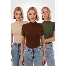 Yade Fashion Kadın Kısa Kol Bluz 3’lü Set