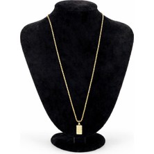 Pangu Külçe Altın Uçlu Burgu Zincir Model Çelik Kolye