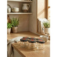 Leelahome 6'lı Set Kapaklı Cam Kavanoz 33 ml - Kalp