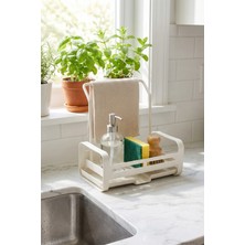 Emofom Sabunluk ve Havluluk Lavabo Mutfak Seti Askılı Evye Yanı Düzenleyici Süngerlik Hazneli Organizer