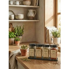 Leelahome 4'lü Set Standlı Kare Baharatlık 140 ml - Antrasit