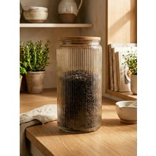 Leelahome Bambu Vakum Kapaklı Cam Saklama Kabı 2000 ml