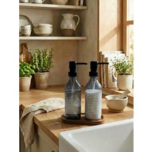 Leelahome Ahşap Standlı Sıvı Sabunluk 330 ml - Siyah