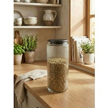 Leelahome Metal Vakum Kapaklı Cam Saklama Kabı 1350 ml