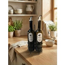 Leelahome 2'li Set Yeşil Yağdanlık 750 ml - Metal Standlı
