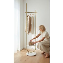 Fec Reklam Aşil Raflı Metal Ayaklı Askılık Raflı Ayaklı Elbise Askılığı Konfeksiyon Askılığı Sunta Raflı