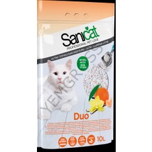 Sanicat Duo Vanilya Ve Mandalinalı Kedi Kumu 10 L