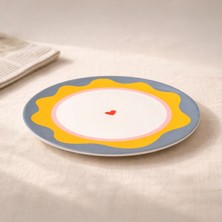 Evidea Kitchen Granny Servis Tabağı - Mavi / Sarı - 25 cm