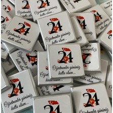 Siyah Lale Baskılı Kutulu Madlen Çikolata 50 Adet