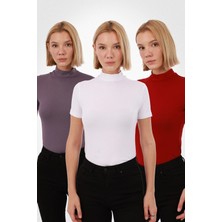 Yade Fashion Kadın Kısa Kol Bluz 3’lü Set