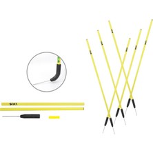 Feyza Design Slalom Çubuğu Kauçuk Çivili Set 6'lı, Spor ve Egzersiz Için Uygun