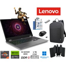 Lenovo loq 15ARP9 83JC00E3TR Amd Ryzen 7-7435HS 64GB Ddr5 1tb SSD Rtx 4050 6gb 105W 15.6 Inç 144Hz Full Hd W11PRO Duddi Çanta+Mouse+Mousepad+Usbbellek+Temizlikkit