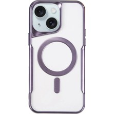 Olmira   15 Plus Kılıf Boyi Magsafe Silikon Kapak - Derin Mor 587455