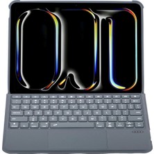 Olmira  T5504D iPad Pro 11 (2024) Kılıf Palermo Ledli Klavyeli Standlı Tablet Kılıfı - Siyah