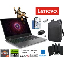 Lenovo loq 15ARP9 83JC00E3TR Amd Ryzen 7-7435HS 16GB Ddr5 512GB SSD Rtx 4050 6gb 105W 15.6 Inç 144Hz Full Hd W11PRO Duddi Çanta+Mouse+Mousepad+Usbbellek+Temizlikkit