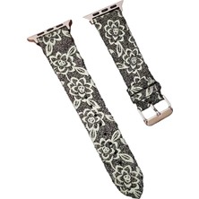 Flamex Newface Apple Watch 42MM Creeper Desenli Kordon - Siyah