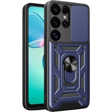 Olmira  Samsung Galaxy S25 Ultra Kılıf Pars Lens Yüzüklü Silikon - Lacivert 587455