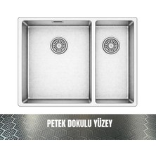 Gl General Redux 58X44 Inox Petek Dokulu Sağ 1,5 Gözlü Paslanmaz Çelik Mutfak Eviyesi