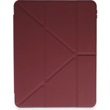 Flamex Newface Samsung Galaxy Tab A9 Plus Kılıf Kalemlikli Mars Tablet Kılıfı - Mürdüm