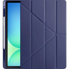 Flamex Newface iPad Pro 11 (2024) Kılıf Kalemlikli Hugo Tablet Kılıfı - Lacivert