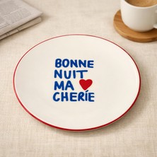 Evidea Kitchen Bonne Nuit Ma Cherie Porselen Pasta Tabağı - Renkli - 19 cm