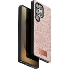 Flamex Onegif Samsung Galaxy S25 Ultra Bright Simli Kapak - Pembe