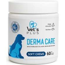 Vet's Plus Derma Care Çiğnenebilir Tablet 60'lı (Kedi ve Köpekler için Deri ve Tüy Sağlığı Destekleyici)