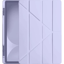 Flamex Newface iPad Pro 11 (2024) Kılıf Kalemlikli Hugo Tablet Kılıfı - Lila