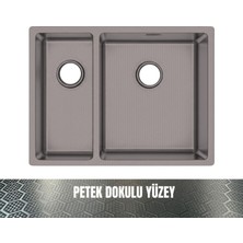 Gl General Redux 58X44 Antrasit Petek Dokulu Sol 1,5 Gözlü Paslanmaz Çelik Mutfak Eviyesi