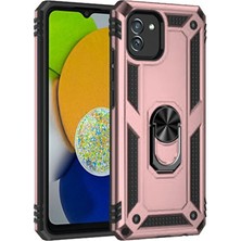 Olmira  Samsung Galaxy A03 Kılıf Sofya Yüzüklü Silikon Kapak - Rose 587455